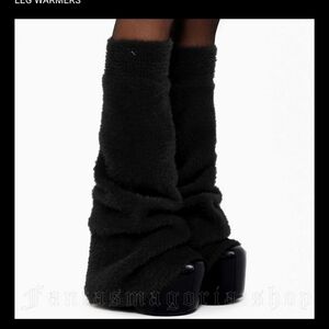 Killstar Black Fuzzy Leg Warmers